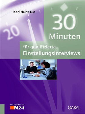 cover image of 30 Minuten für qualifizierte Einstellungsinterviews